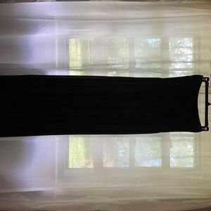 Strapless black maxi dress with sequins